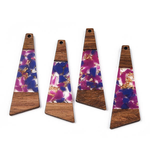 Transparent Resin & Walnut Wood Big Pendants