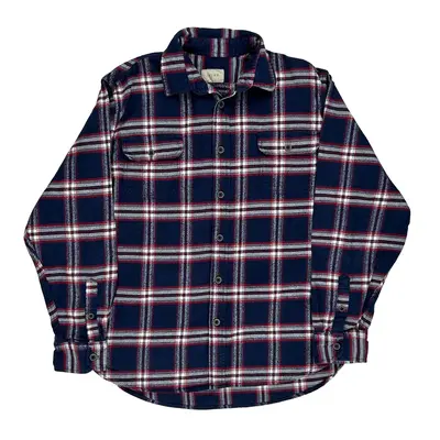 Jachs Checked Flannel Shirt - Large Blue Cotton