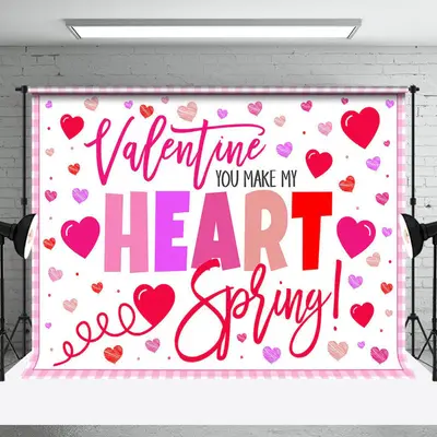 Hearts Valentine You Make My Heart Spring Backdrop - Aperturee