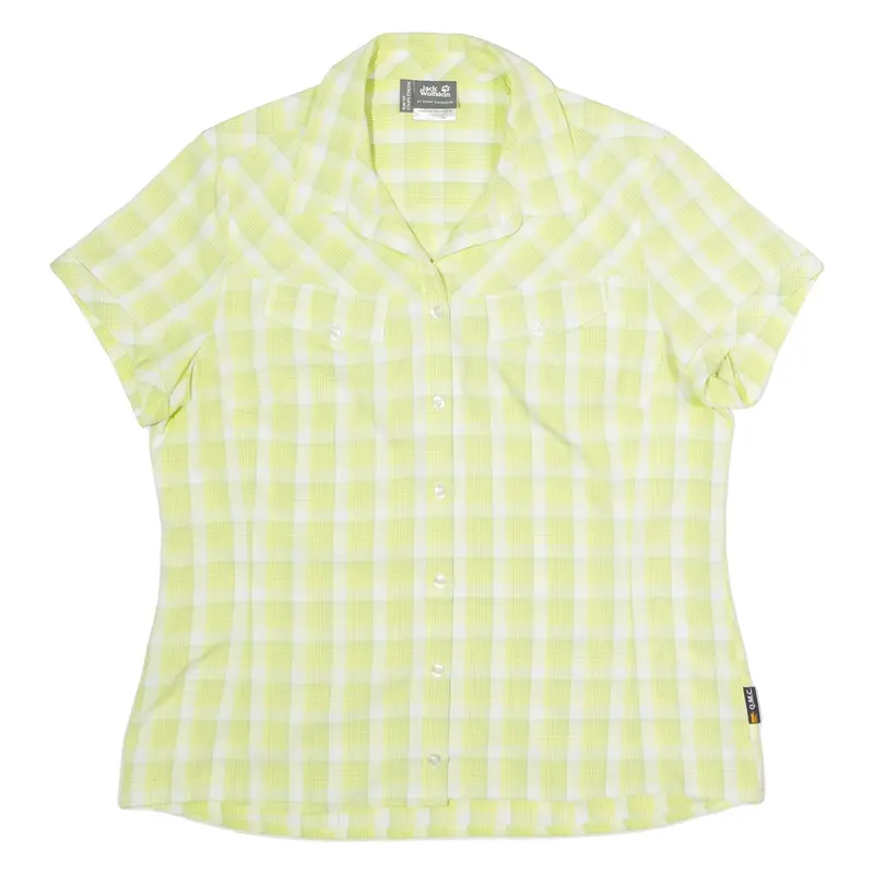 JACK WOLFSKIN Slim Fit Womens Shirt Yellow Check XL