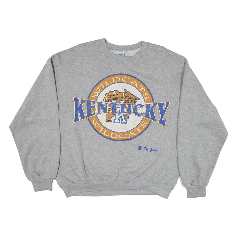 THE GAME Kentucky Wildcats Mens Sweatshirt Grey 90s XL