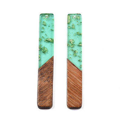 Transparent Resin & Walnut Wood Big Pendants