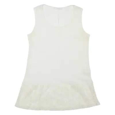 Sheer Womens Top White Sleeveless M