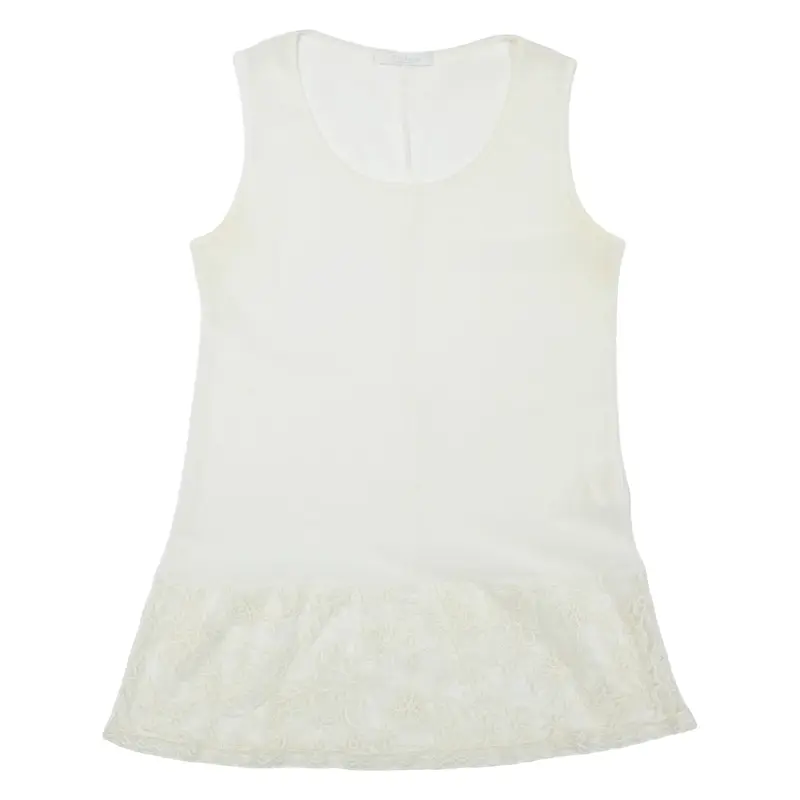 Sheer Womens Top White Sleeveless M