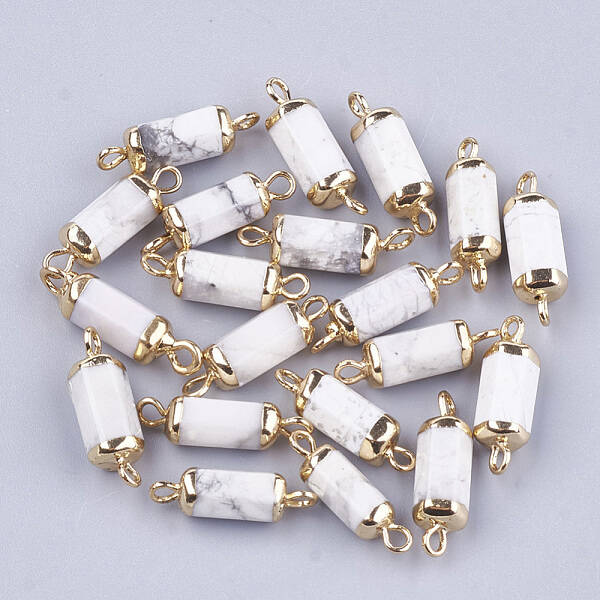 Electroplate Natural Howlite Links connectors