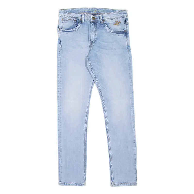 BEVERLY HILLS POLO CLUB Mens Jeans Blue Slim Skinny Stone Wash W34 L31