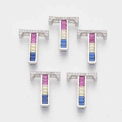 Brass Cubic Zirconia Slide Charms