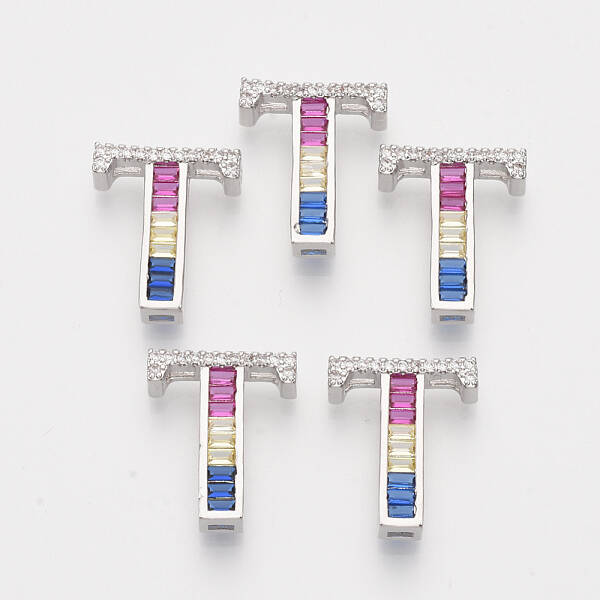 Brass Cubic Zirconia Slide Charms