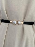 Faux Pearl Decorated Belt, Elegant Waistband for Dresses Skirting Outfits, Elegant All-match Fashion Accessories for Daily & ...