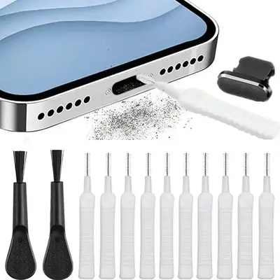 Cell Phone Charging Port Dust Plug & Cleaning Tool for Summer, Phone Port Dust Plug & Speaker Cleaning Brush for iPhone Smar...