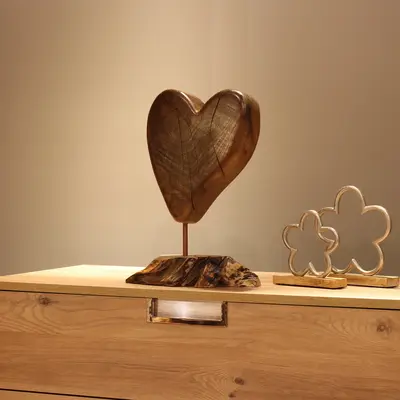 Wood Heart Wood Sculpture Art Abstract Wood Sculpture Hand carved statue Live Edge Sculpture wood farm house style wood abstr...