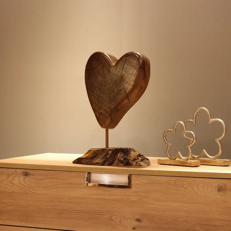 Wood Heart Wood Sculpture Art Abstract Wood Sculpture Hand carved statue Live Edge Sculpture wood farm house style wood abstr...