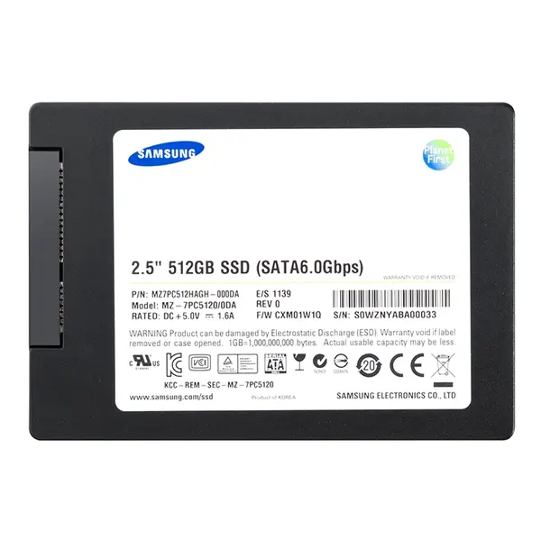 MZ-7PC5120/0DA Samsung 830 Series 512GB 2.5-inch 6GB/s SATA NAND MLC (Basic Kit) Solid State Drive
