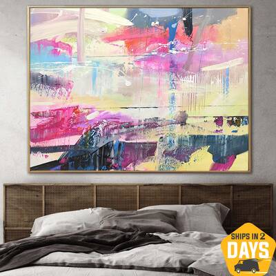 Original Abstract Colorful Paintings On Canvas Original Purple Wall Art Handmade Textured Painting | DEPTH OF NATURE 18 29&qu...