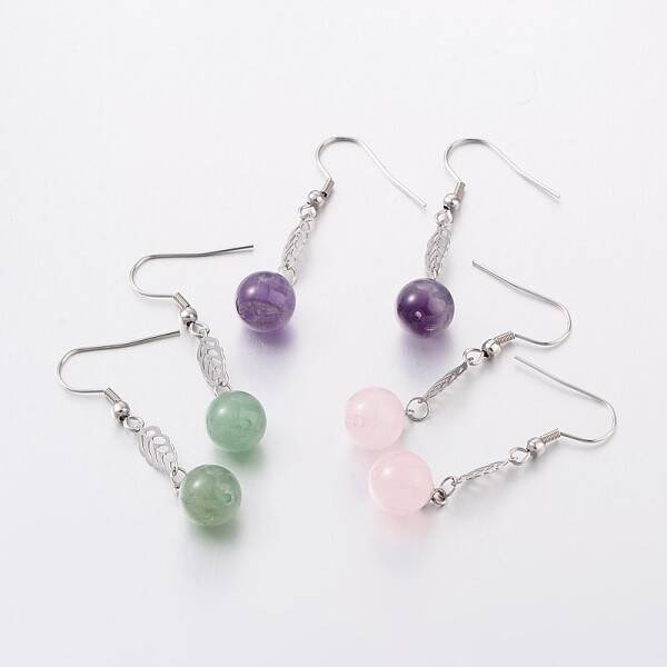 Natural Mixed Stone Dangle Earrings