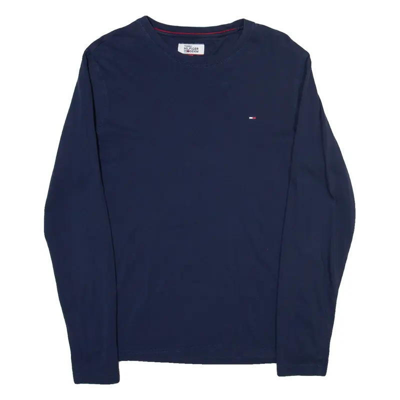 HILFIGER DENIM Mens T-Shirt Blue Long Sleeve M