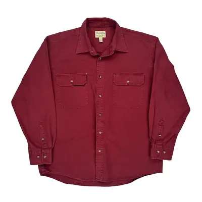 Cabelas Shirt - Large Burgundy Cotton