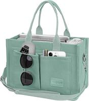 Maxoner Tote Bag for Women, Canvas Tote Bags for Work Travel Everything Tote Bag Multi-Pockets Crossbody Shoulder Handbag