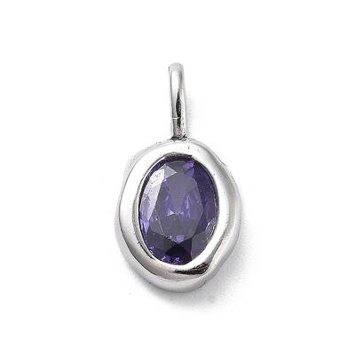 925 Sterling Silver Cubic Zirconia Oval Charms