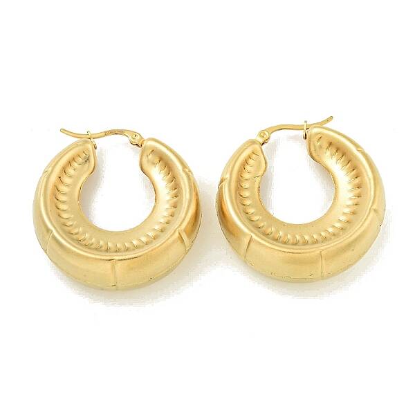 Ion Plating(IP) 304 Stainless Steel Hoop Earrings for Women