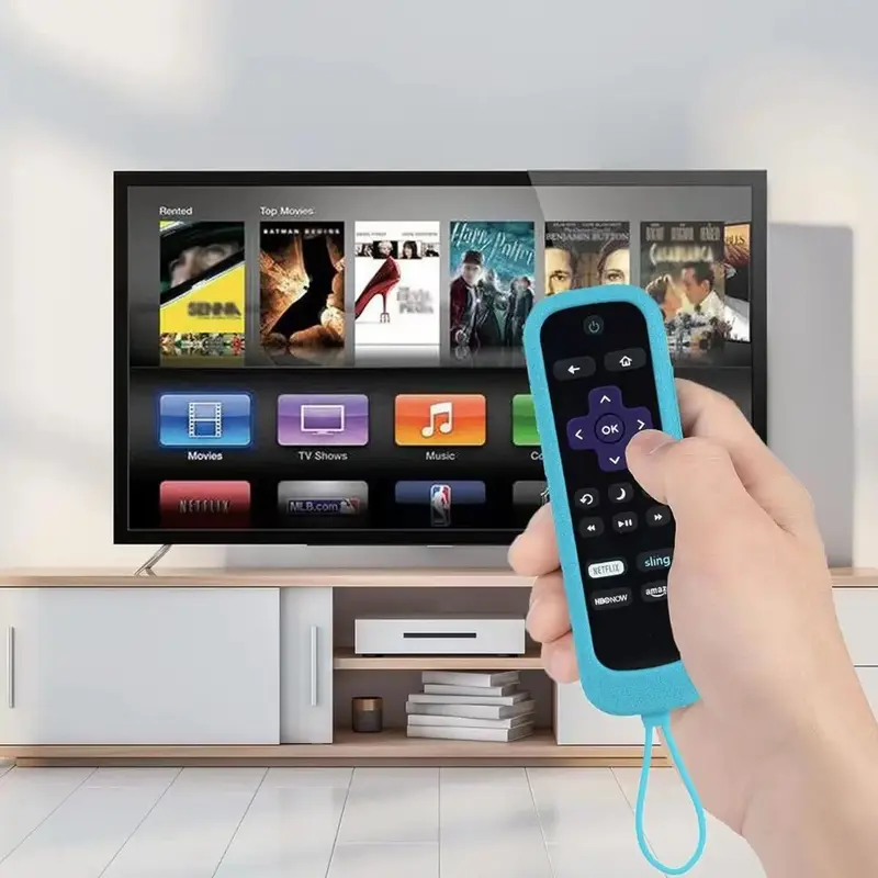 Silicone Luminous Remote Control Cover, 1 Count Reusable Remote Control Case with Lanyard, Decorative Dustproof Cover for Hom...