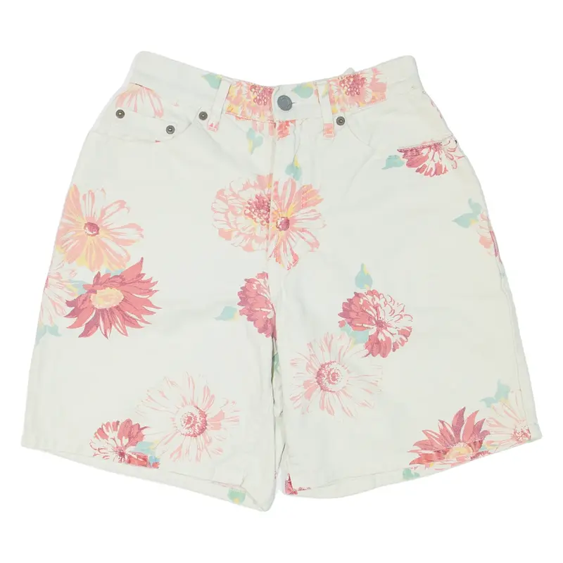 ESPRIT Womens Denim Shorts Beige Relaxed Floral XXS W24