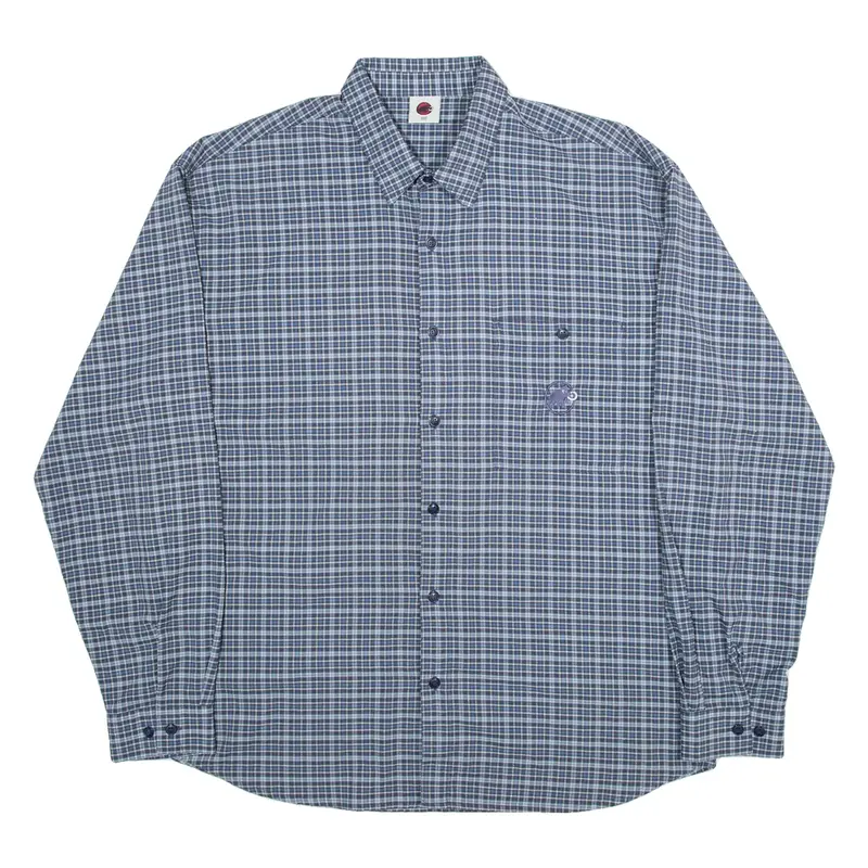 MAMMUT Mens Shirt Blue Check Long Sleeve 2XL