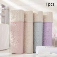 Random Color Flower Design Toothbrush Holder, 1 Count Portable Travel Toiletry Toothbrush Case With Lid, Bathroom Supplies Fo...