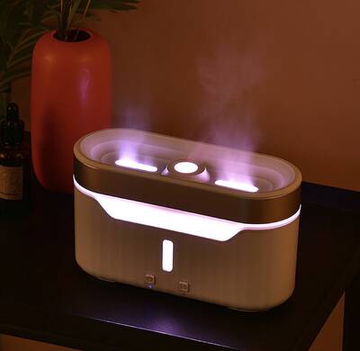 Jellyfish Flame Humidifier Simulation Flame Aromatherapy Humidifier Jellyfish Fog Circle Atmosphere Lamp Night Light