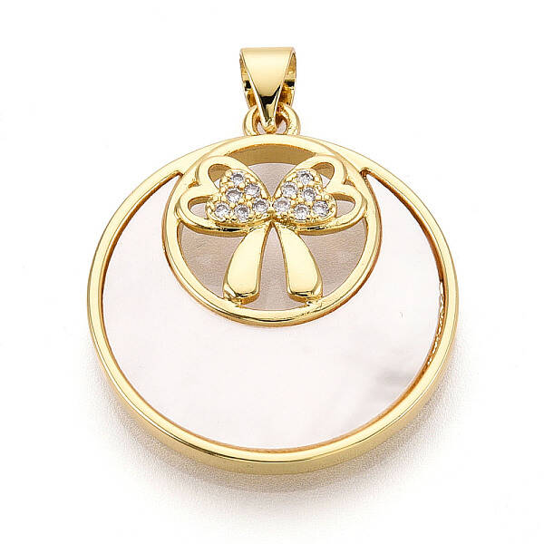 Brass Micro Pave Clear Cubic Zirconia Pendants