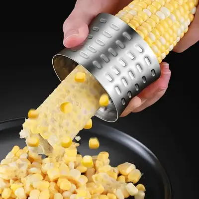Kitchen Gadgets Stainless Steel Corn Peeler, 1 Count Reusable Corn Stripper, Multifunctional Corn Cob Remover Tool, Kitchen A...