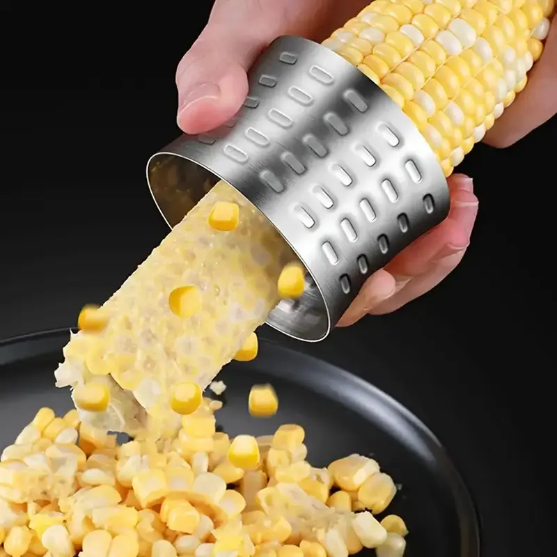 Kitchen Gadgets Stainless Steel Corn Peeler, 1 Count Reusable Corn Stripper, Multifunctional Corn Cob Remover Tool, Kitchen A...