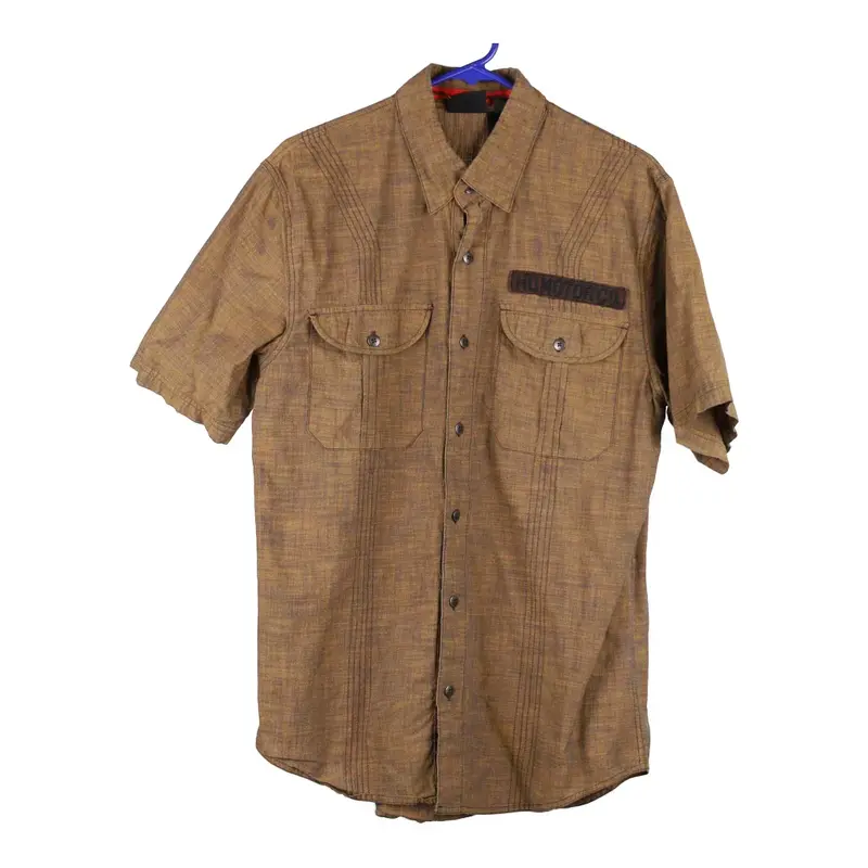 Harley Davidson Short Sleeve Shirt - Medium Brown Cotton