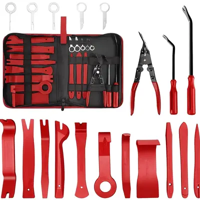 Car Interior Repair Tools, 1 Set Auto Trim Removal Tool with Zipper Storage Bag, Dashboard Door Panel Window Molding Upholste...