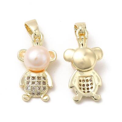 Brass Micro Pave Cubic Zirconia Pendants