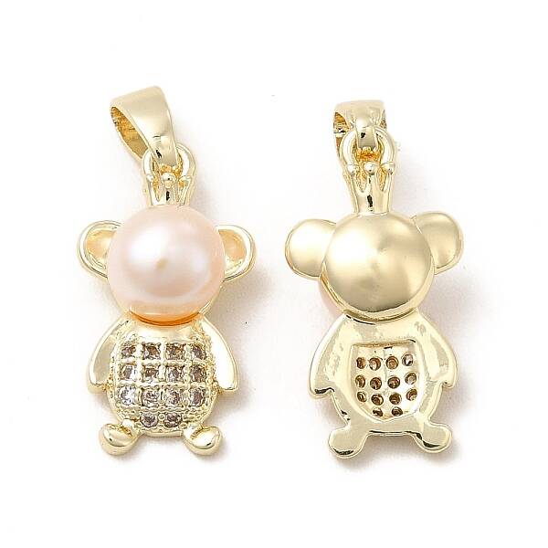Brass Micro Pave Cubic Zirconia Pendants