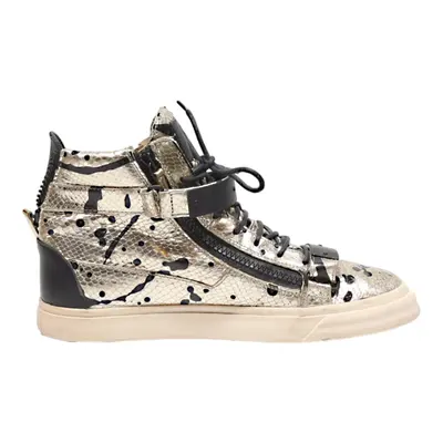 HANES High Top Trainers Gold Leather Mens UK 10.5