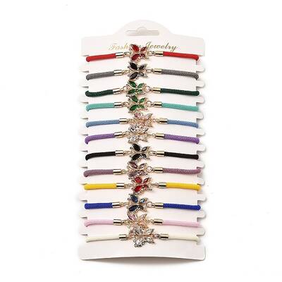 12Pcs 12 Colors Polyester Bracelets