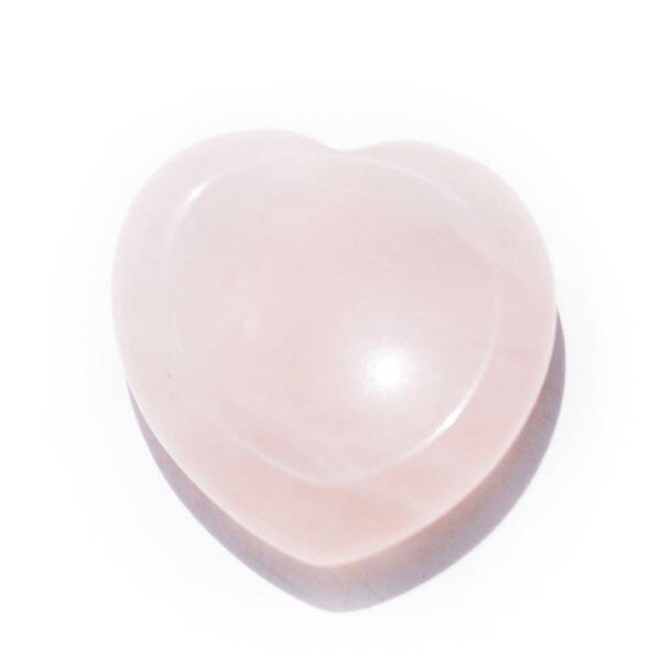 Natural Rose Quartz Heart Worry Stone for Reiki Balancing