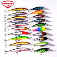 Proberos 20 Color lure Minnow Bait Set - Mixed Colors, 2 Sizes, 2 Weights, Power Hook, fishing euipment, Ideal for Various Wa...