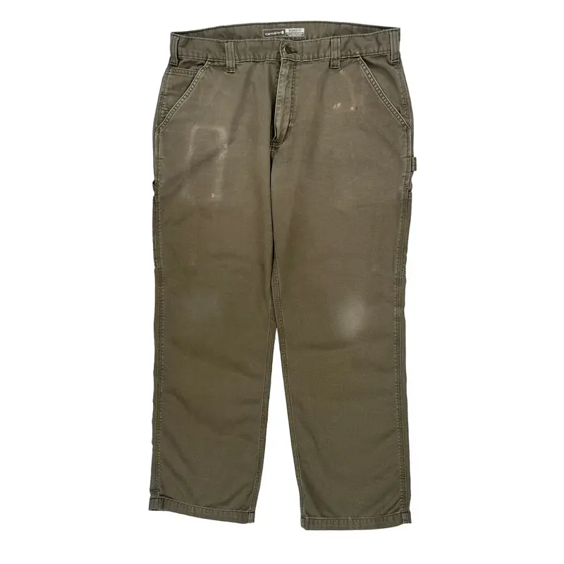 Workwear Carhartt Carpenter Trousers - 36W 28L Khaki Cotton | Size: 36″ waist