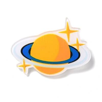 Planet Acrylic Safety Brooch