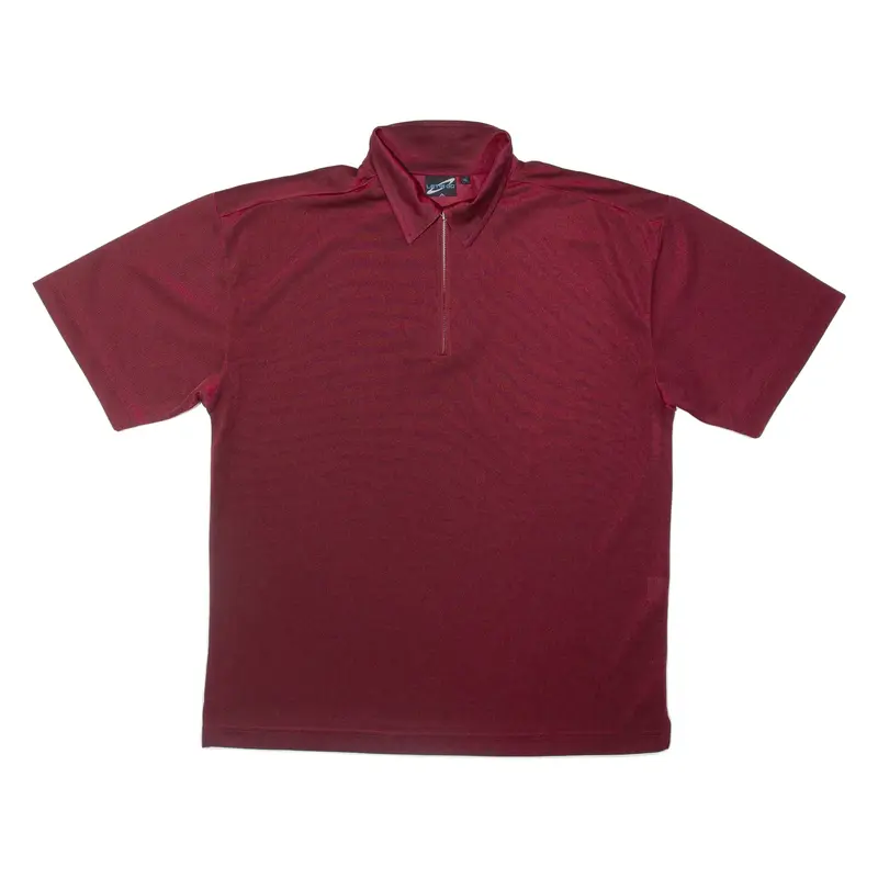 LET'S GO 1/4 Zip Mens Polo Shirt Maroon XL