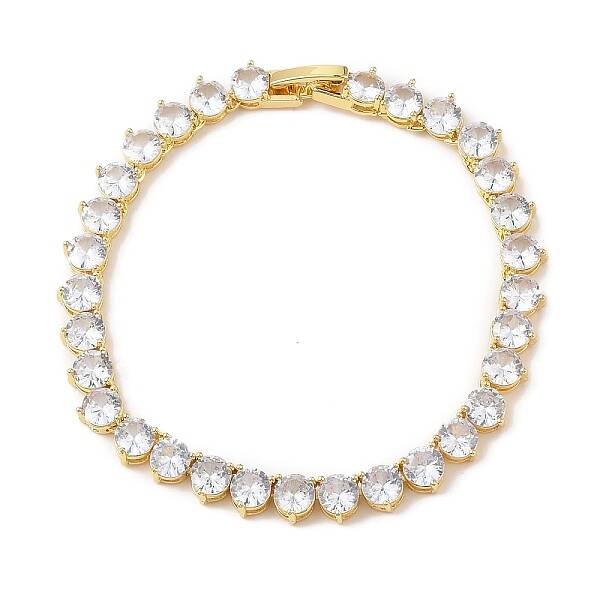 Brass with Cubic Zirconia Link Bracelets