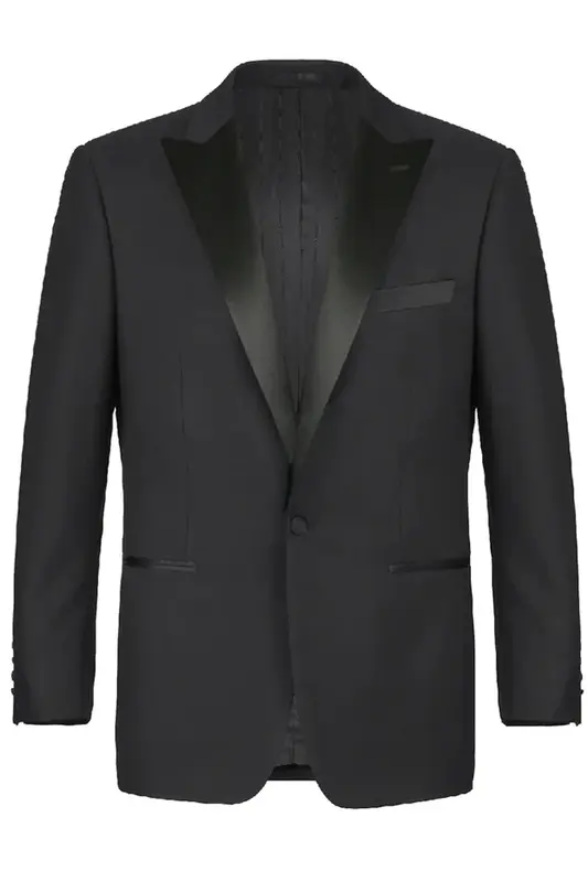 Classic Fit Black Tuxedo for Men - Traditional One Button Peak Style