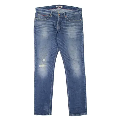 TOMMY JEANS Scranton Mens Jeans Blue Slim Straight Stone Wash W34 L34