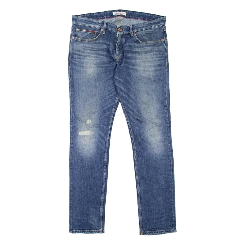 TOMMY JEANS Scranton Mens Jeans Blue Slim Straight Stone Wash W34 L34