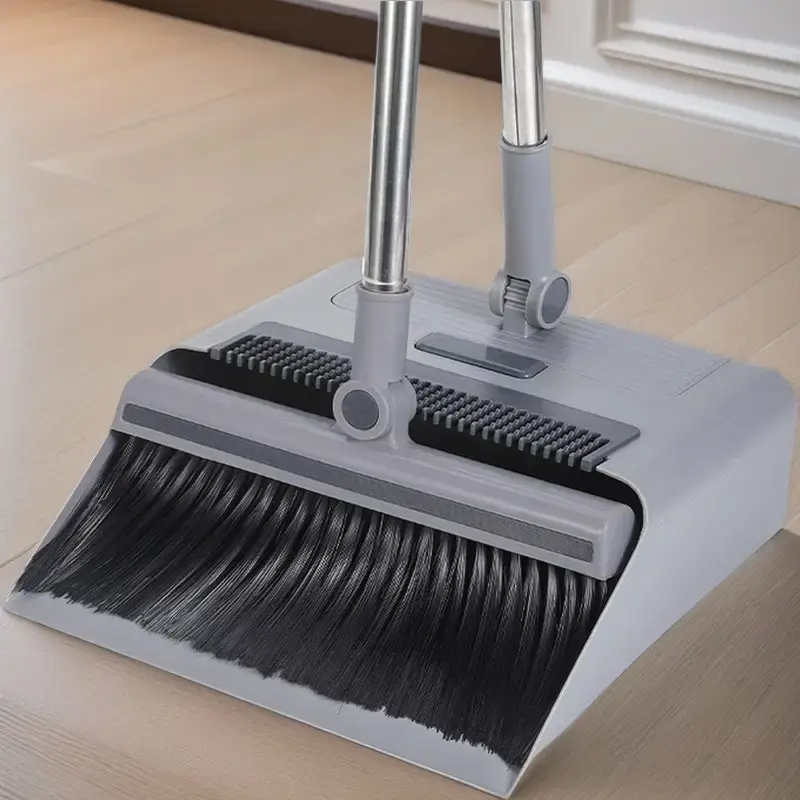 3-in-1 long-handled broom and dustpan set pet hair remover household cleaning tool suitable for floors, offices, schools and ...