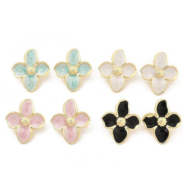 PVD Vacuum Plating Golden 304 Stainless Steel Stud Earrings for Women
