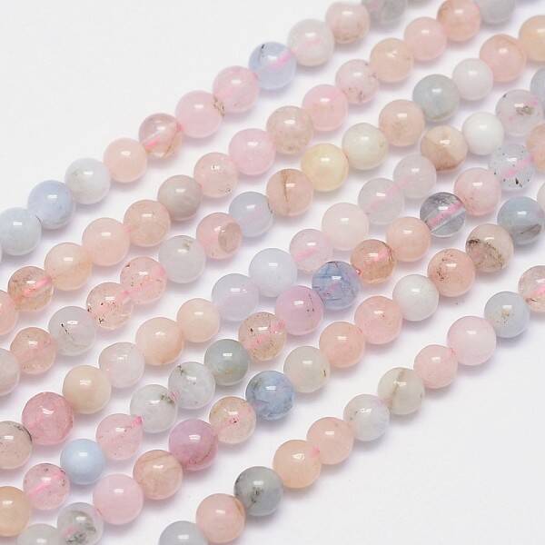 Natural Morganite Round Bead Strands